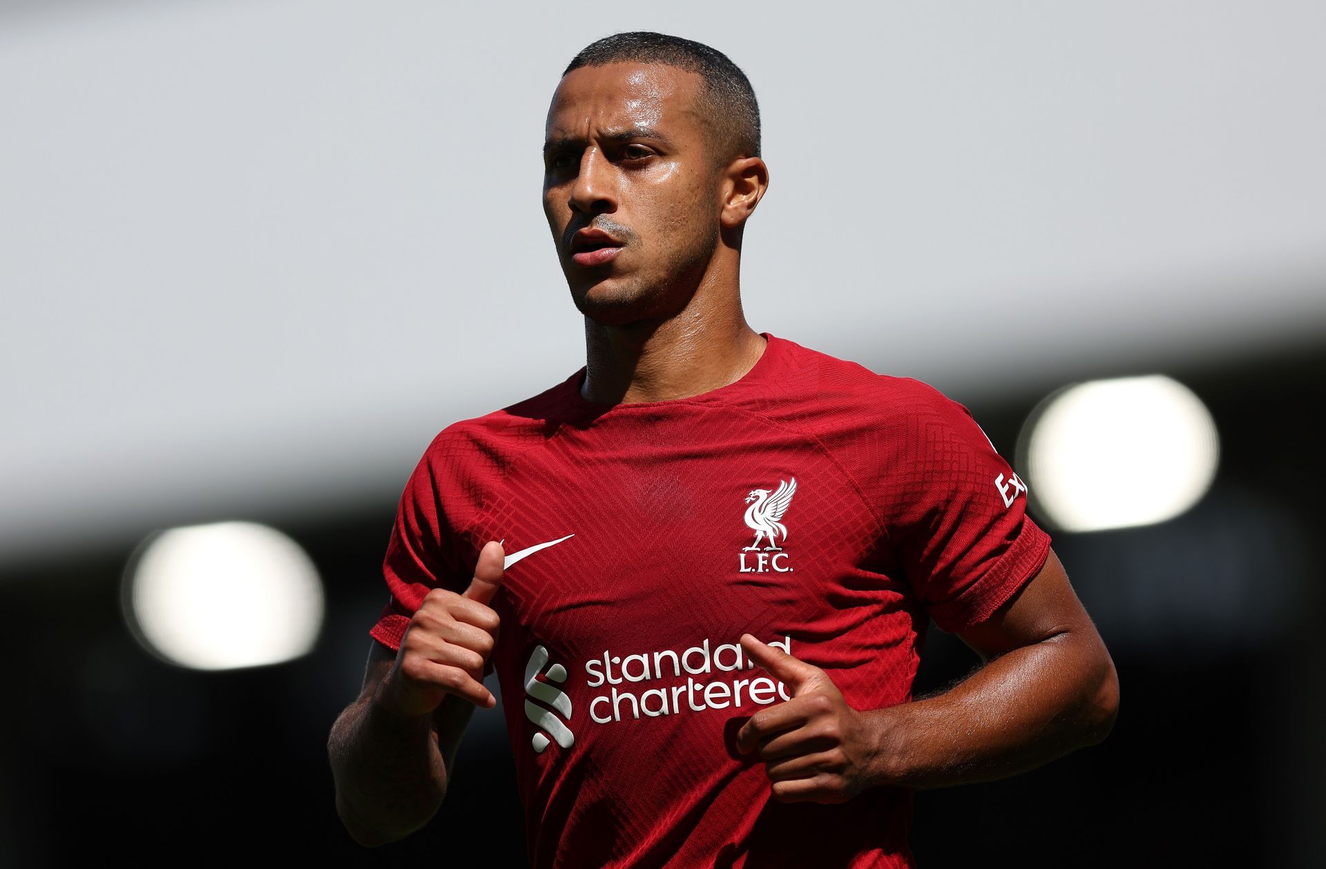 Thiago Alcantara in action against Fulham FC - Premier League