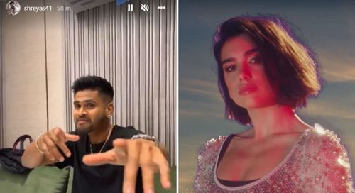 Shreyas Iyer dances to Dua Lipa's song 'One Kiss'.