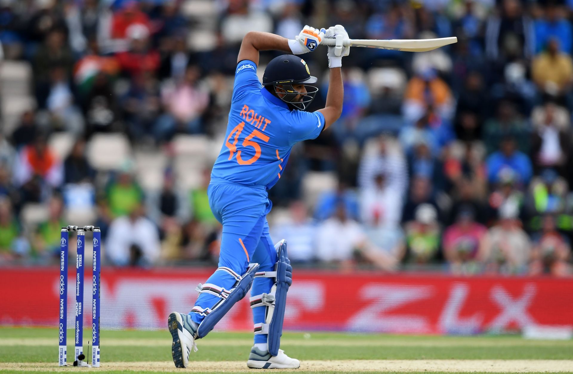 Rohit Sharma during the group stage match of the ICC Cricket World Cup 2019 between South Africa and India at The Hampshire Bowl in Southampton. Pic: Getty Images