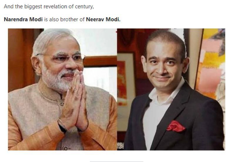 Narendra Modi (left) and Nirav Modi.