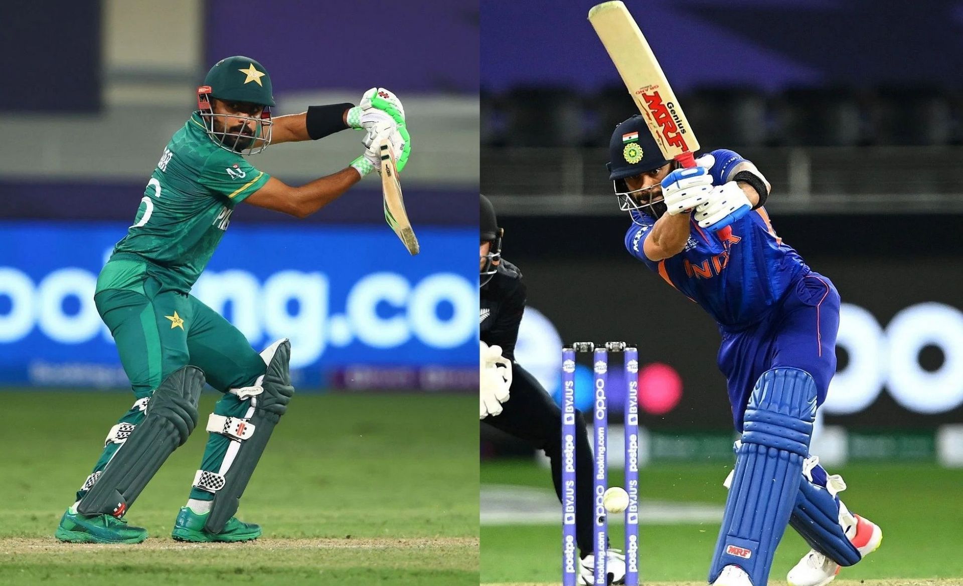 Babar Azam (left) and Virat Kohli. Pics: Getty Images