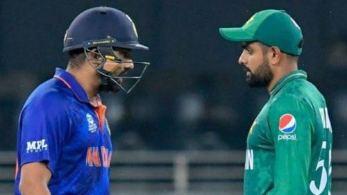 Rohit Sharma and Babar Azam will lead their respective teams in what promises to be a cracking encounter. (P.C.:Twitter)