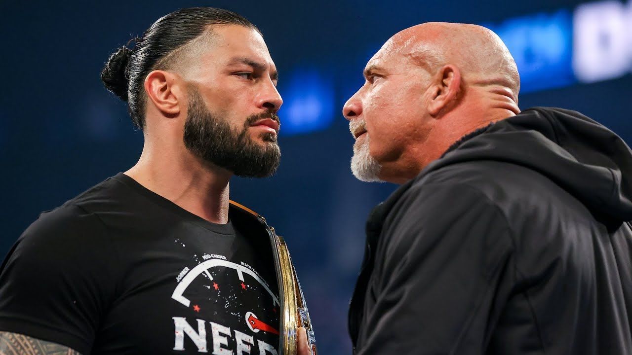 Face-to-Face Confrontation Between Goldberg &amp; Roman Reigns.