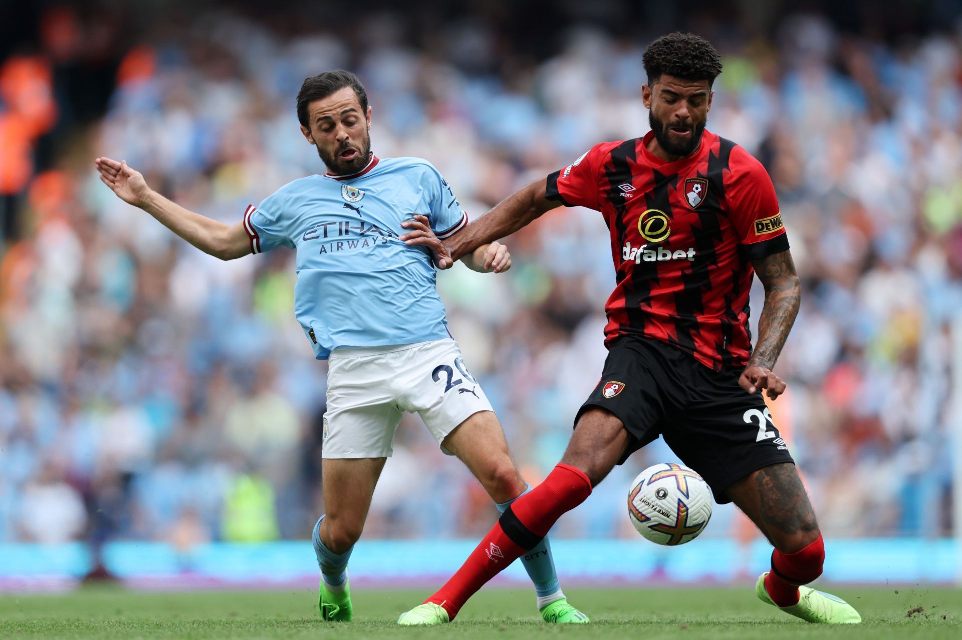 Silva (left) is a key part of Guardiola's midfield