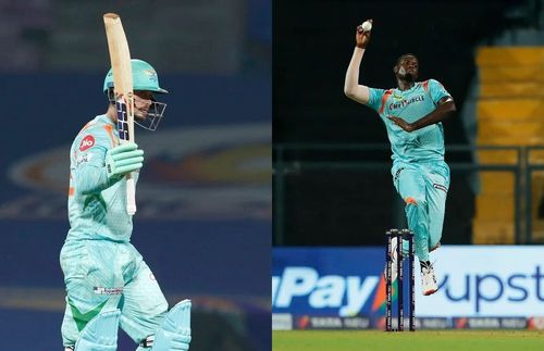 Quinton De Kock (left) and Jason Holder. Pics: BCCI