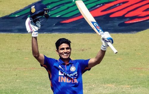 Shubman Gill celebrates his century against Zimbabwe. (Pic: Instagram)