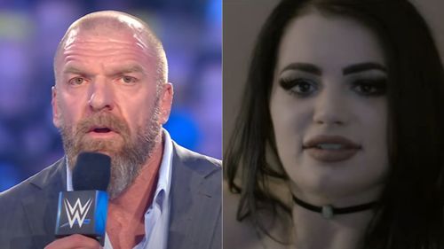 Paige (right) left WWE shortly before Triple H (left) took up his recent creative position.