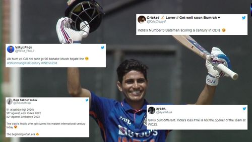 Shubman Gill looked relieved after finally reaching the milestone. (P.C.:Twitter)