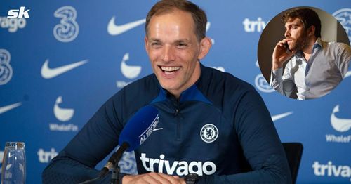 Chelsea manager Thomas Tuchel; [inset] Fabrizio Romano.