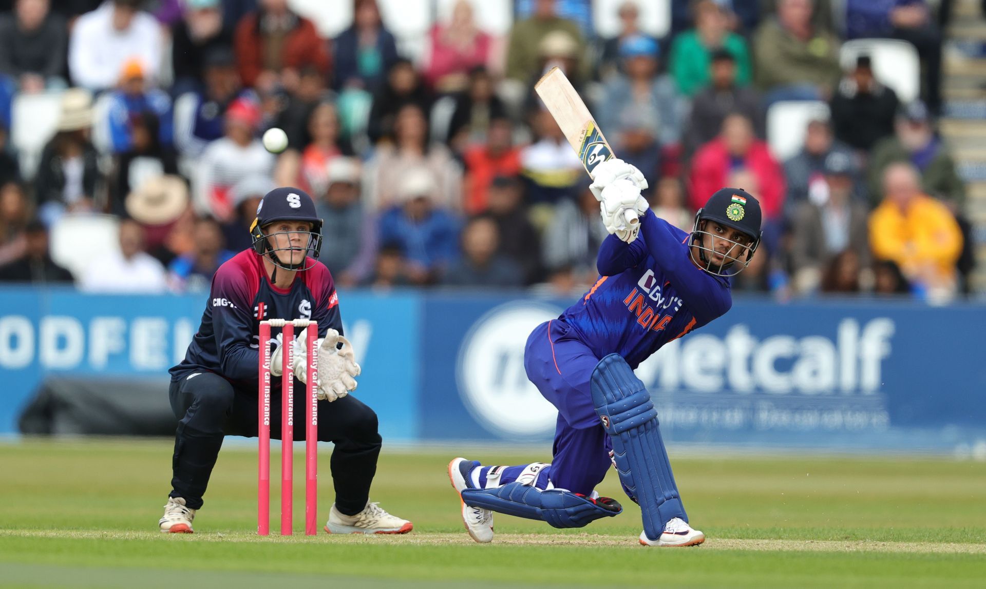 Ishan Kishan batting in a match in the recent England tour. (Credits: Getty).