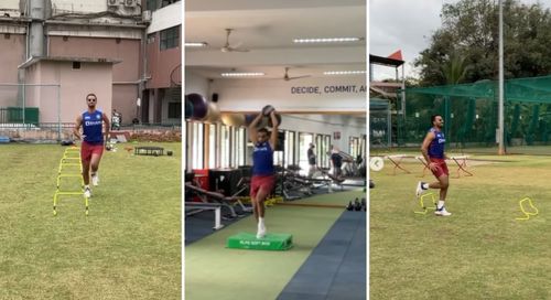 Harshal Patel during rehab at NCA, Bengaluru. [Pic credits: @harshalvp23/Instagram (Screengrab)]