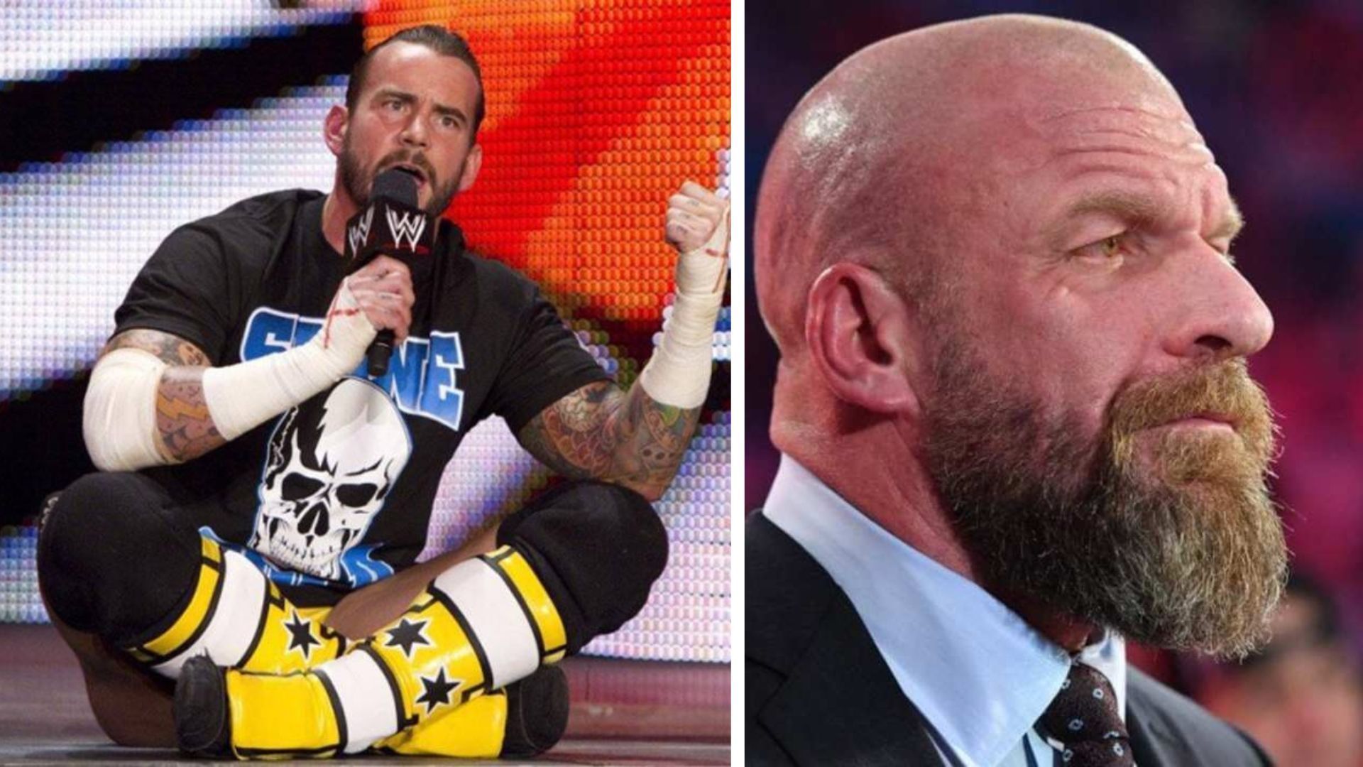 CM Punk (L), Triple H (R)