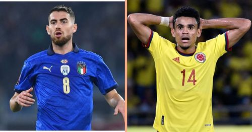 Italy's Jorginho (left) and Colombia's Luis Diaz (right)