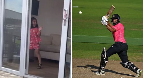 Aditi couldn't stop herself from dancing after another Pujara ton in county cricket. Pic credits: ChP1v3Nqps4/Instagram]