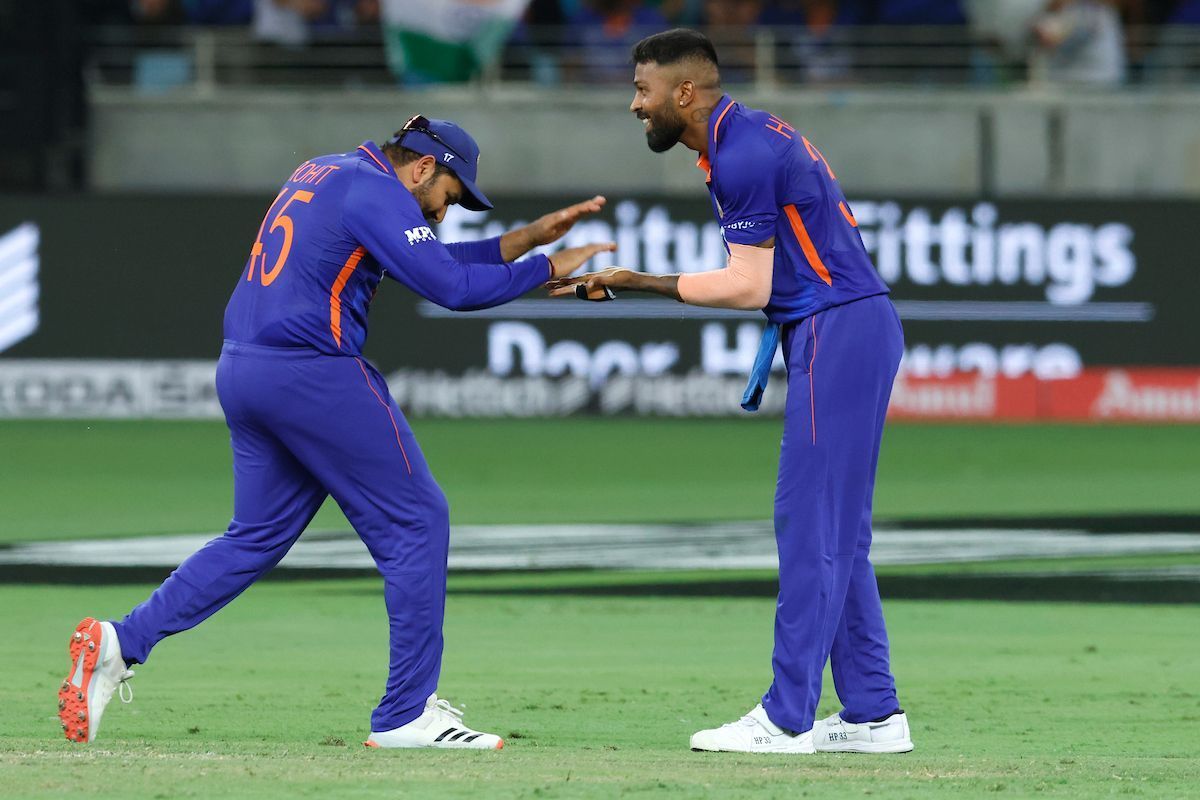 Rohit Sharma (left) chose to bowl first against Pakistan. [P/C: BCCI/Twitter]