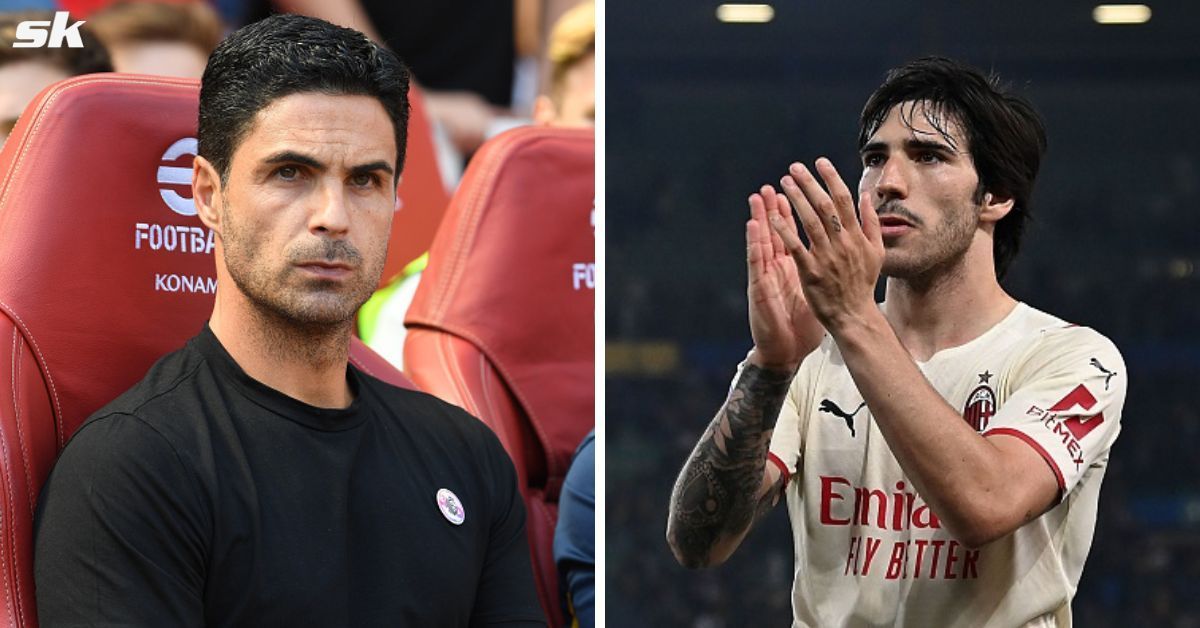 Mikel Arteta (left) and Sandro Tonali