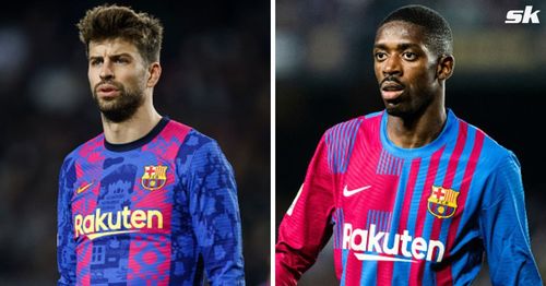 Gerard Pique and Ousmane Dembele