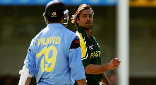 A still from Akhtar and Dravid's infamous fight in an ODI match. Pic credits: Latestly