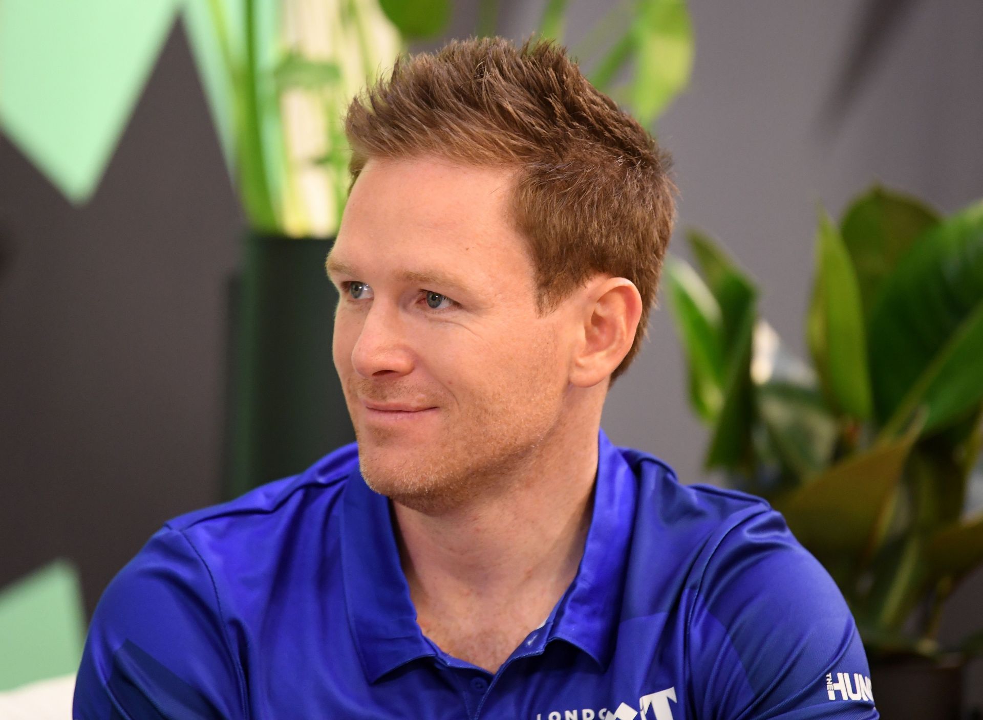 Eoin Morgan looks on during the The Hundred Draft
