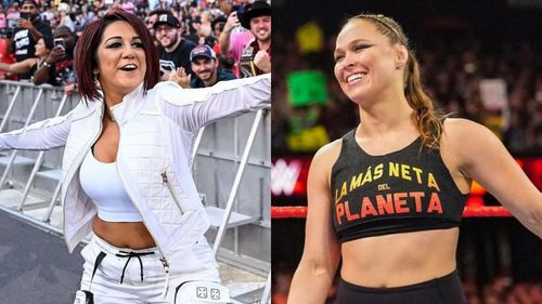 Bayley (left) and Ronda Rousey (right) are among the highest-paid female superstars