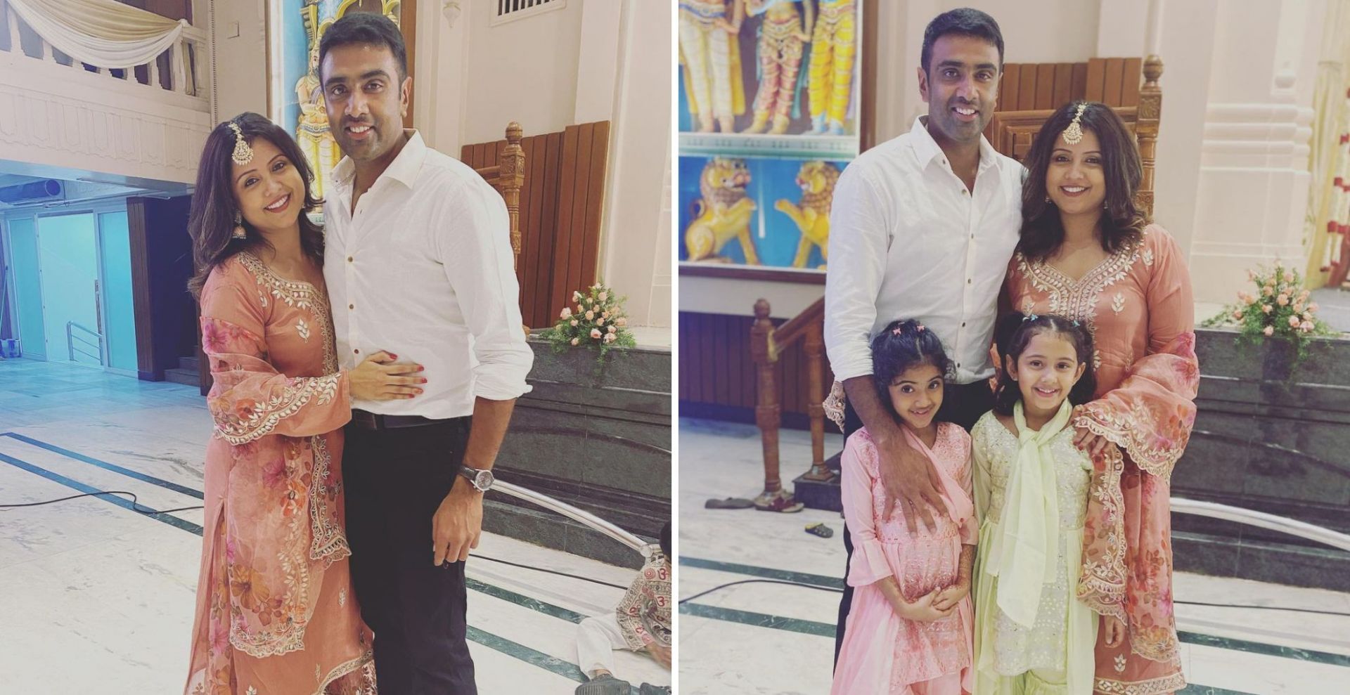 Ravichandran Ashwin along with his wife and daughters. (Credit: Instagram)