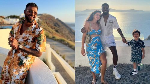 Hardik Pandya and his family were all smiles in Greece. (P.C.: Instagram)