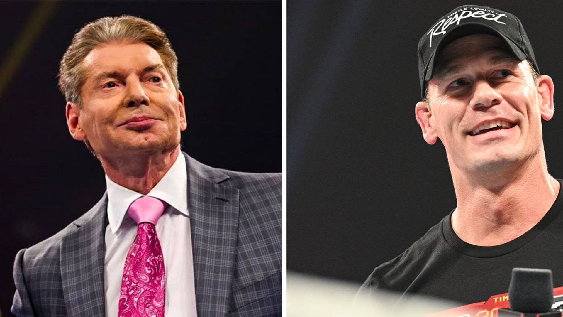 Former WWE Chairman Vince McMahon (L), John Cena (R)