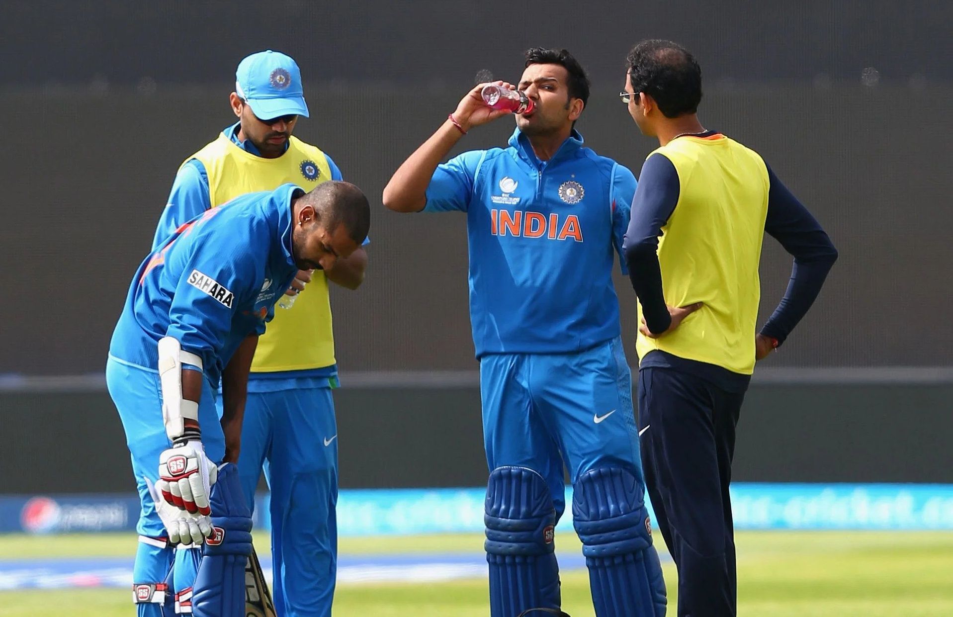 Shikhar Dhawan and Rohit Sharma during the 2013 Champions Trophy match against South Africa. Pic: Getty Images