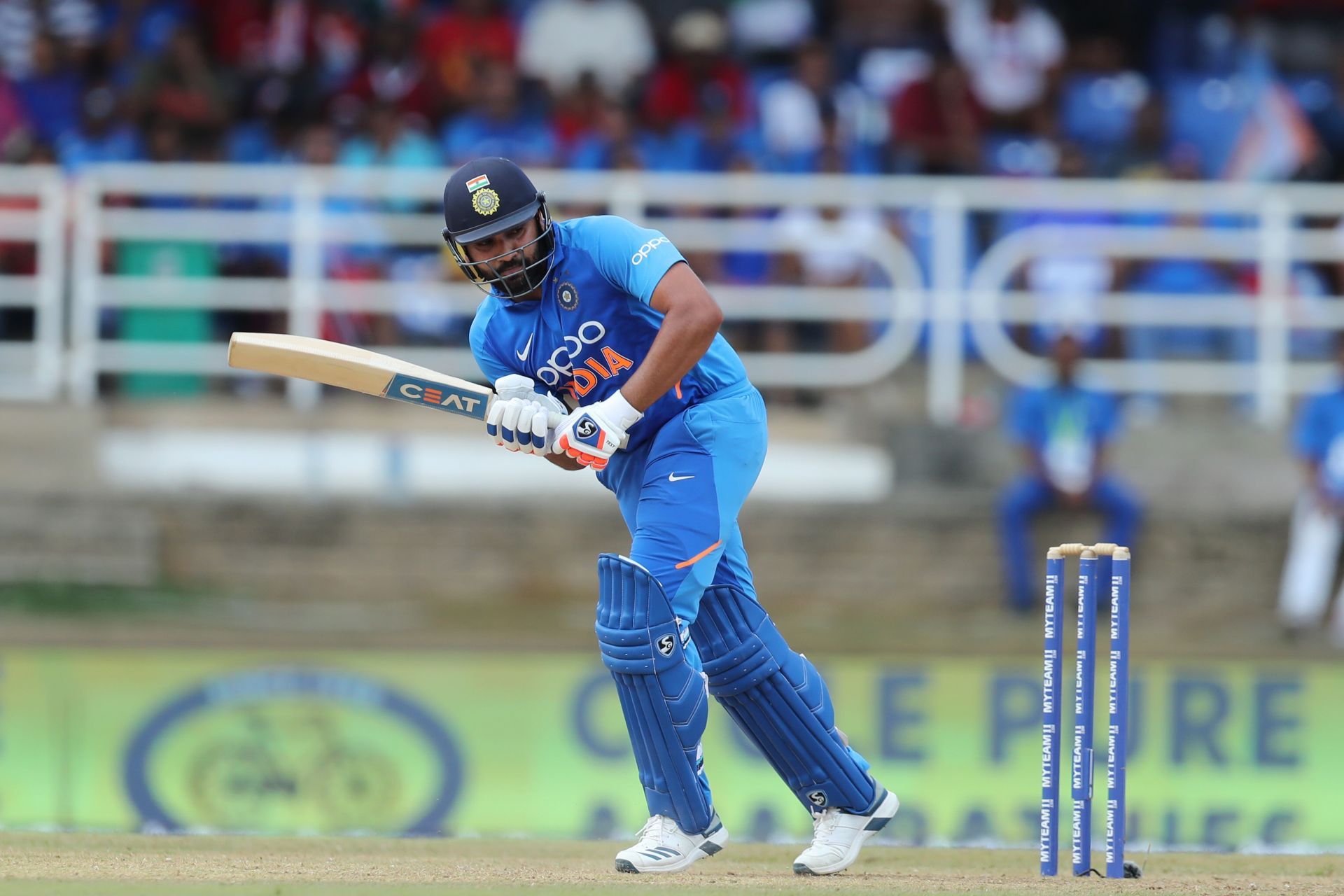Rohit Sharma during India vs West in Florida in 2019.