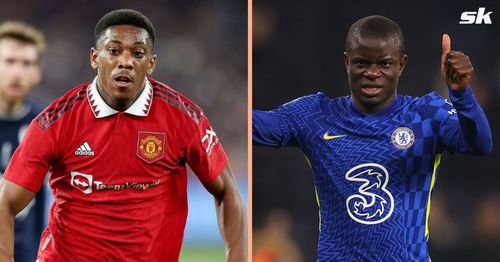 Anthony Martial (left) and N'Golo Kante (right)