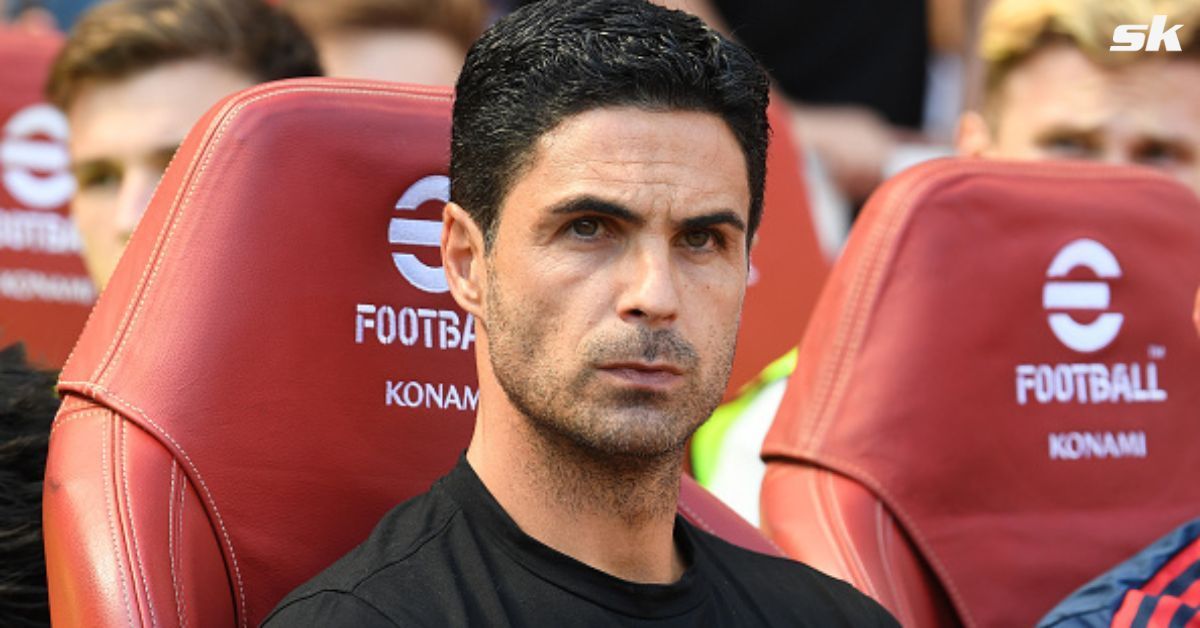 Arsenal manager Mikel Arteta looks on during a match.