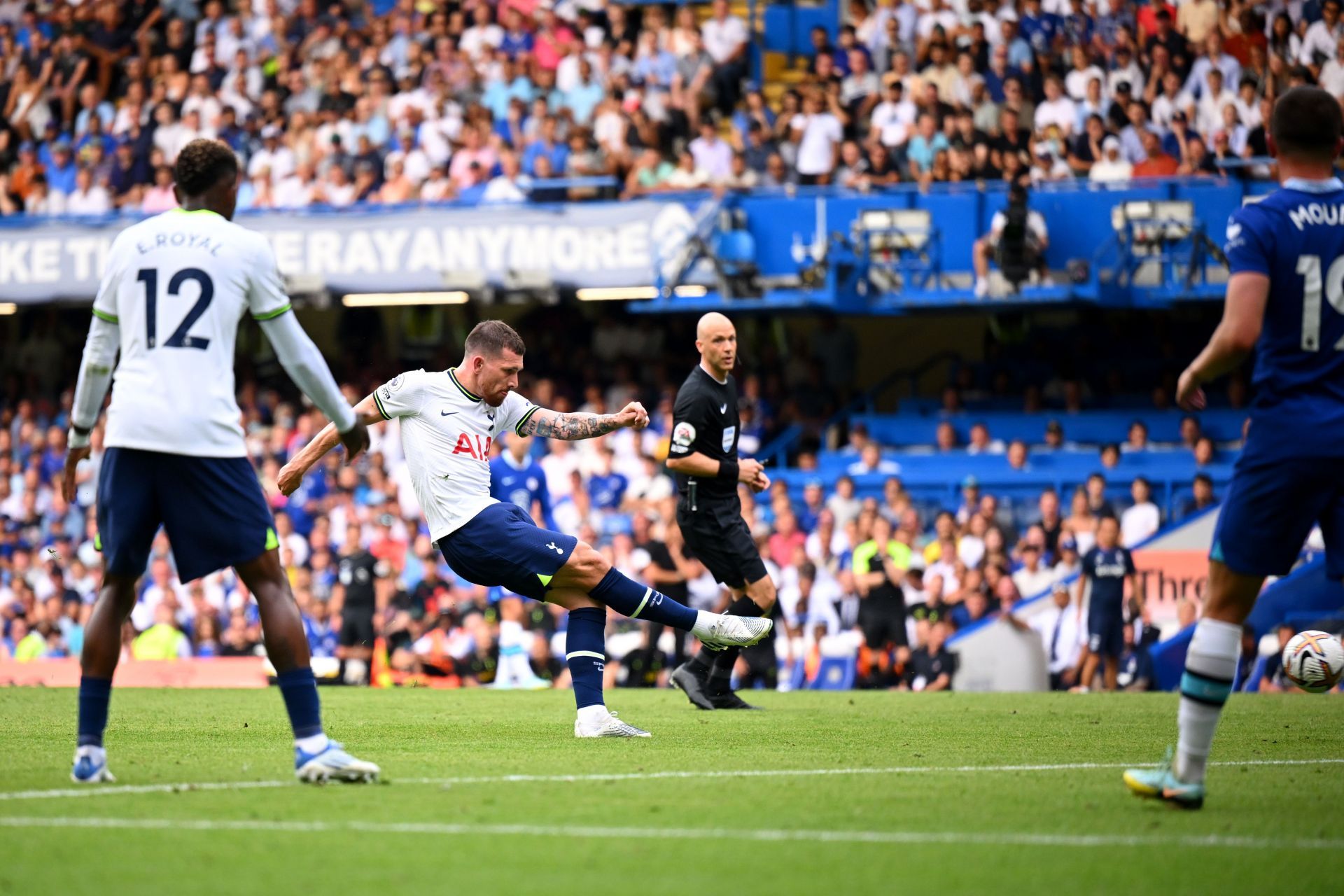 Pierre-Emile Hojbjerg scored Tottenham&#039;s first goal against Chelsea.