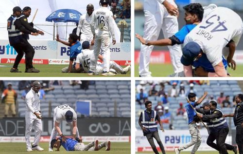 When Rohit Sharma was floored by a pitch invader.