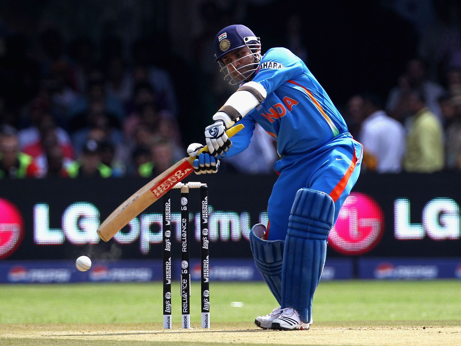 Virender Sehwag during India v England: Group B - 2011 ICC World Cup match (Image: Getty)