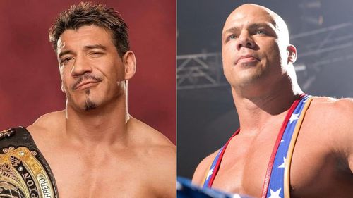 Eddie Guerrero (left); Kurt Angle (right)