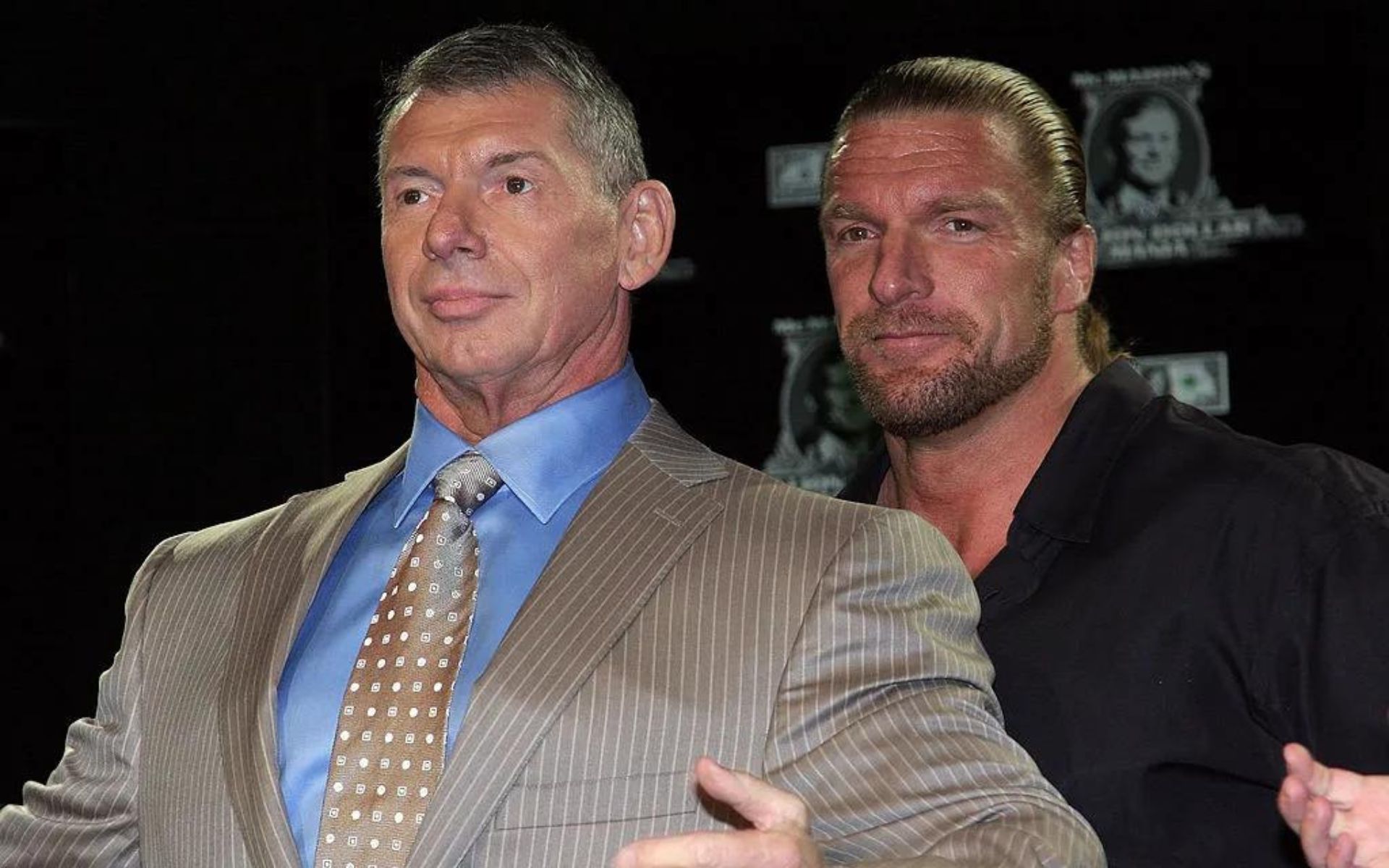 WWE personalities Vince McMahon and Triple H (aka Paul Levesque)