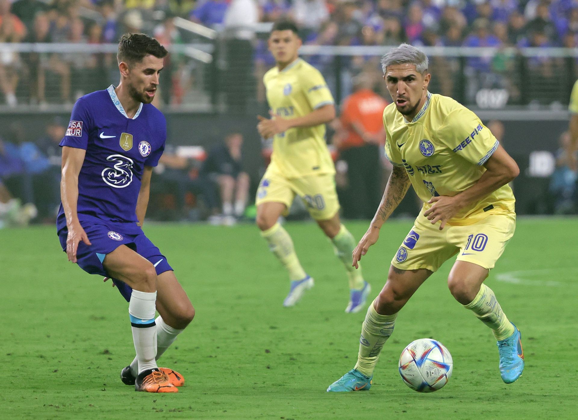 Jorginho in action against Club America in pre-season