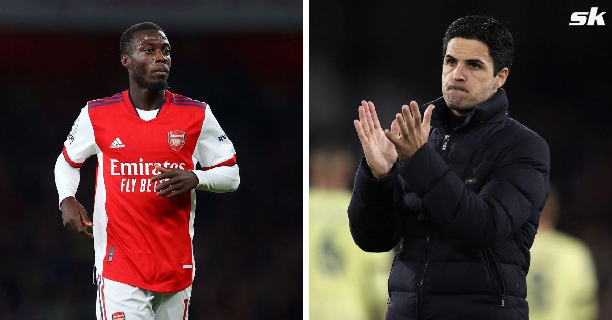 Mikel Arteta reacts to Nicolas Pepe exit