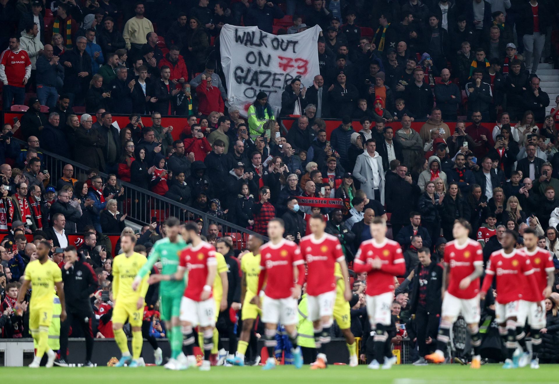 Fans protest against the Glazers last season