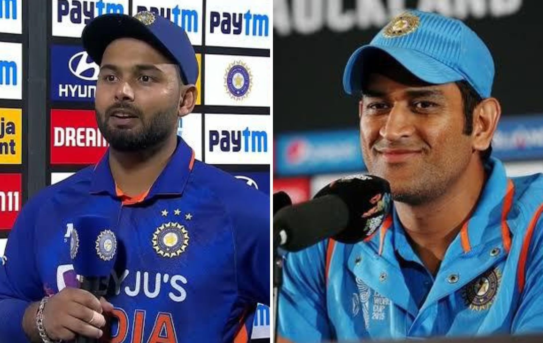 Rishabh Pant (L) and MS Dhoni (R)