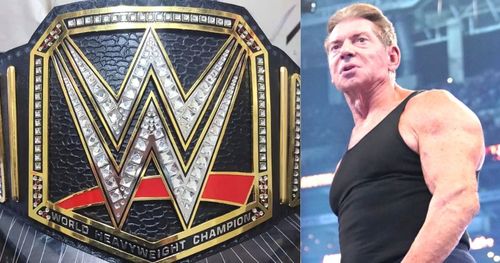 The WWE Championship belt and Vince McMahon