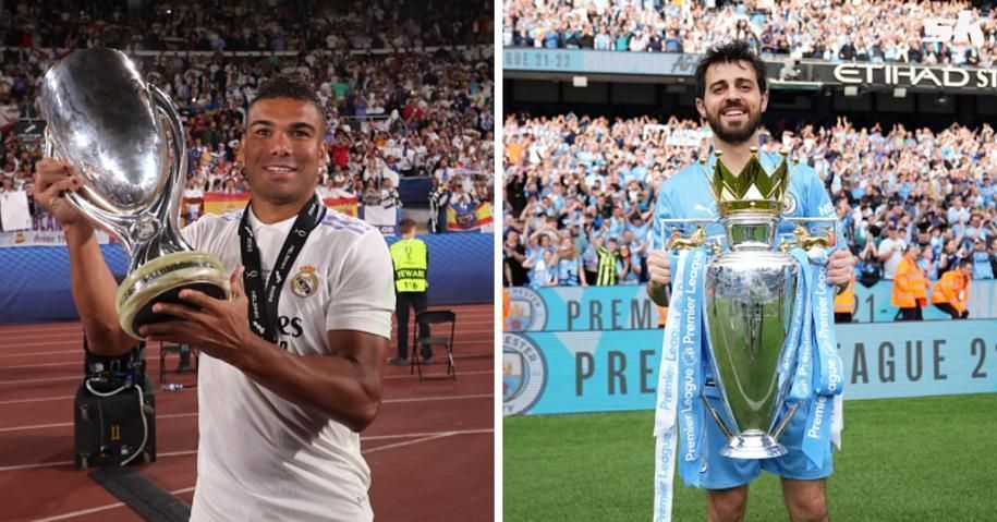 Casemiro (left) and Bernardo Silva