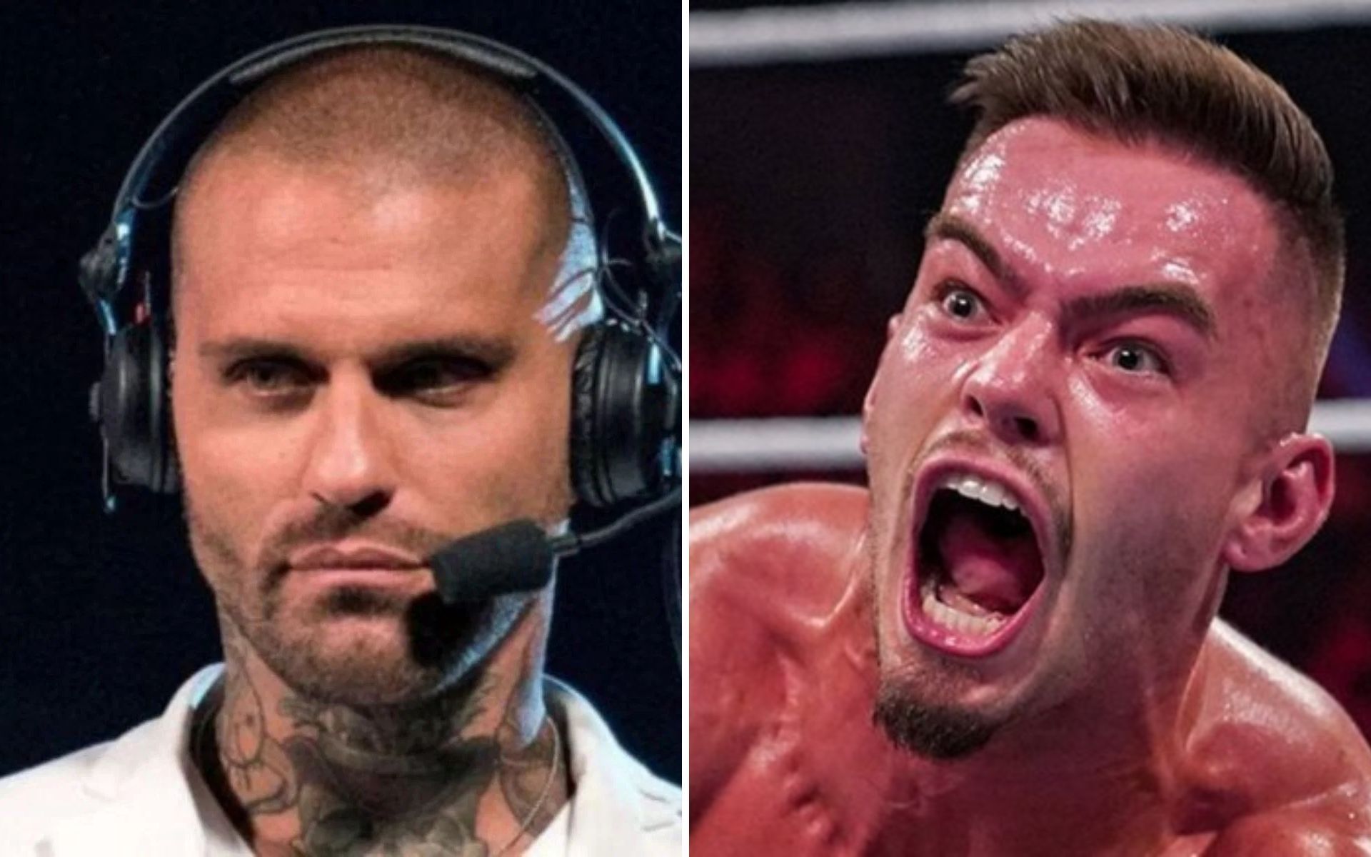 Corey Graves (left); Theory (right)