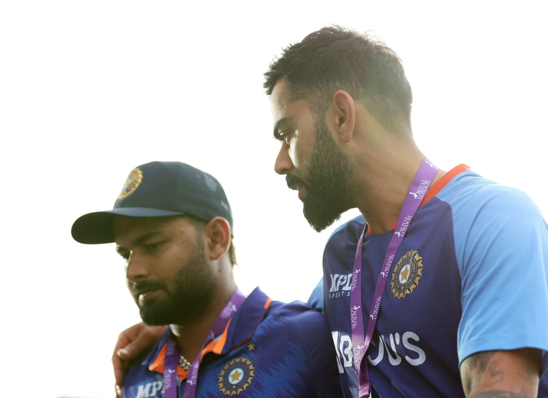 Rishabh Pant (L) and Virat Kohli (R) have shared many entertaining moments on the field. (Credit: Getty Images)