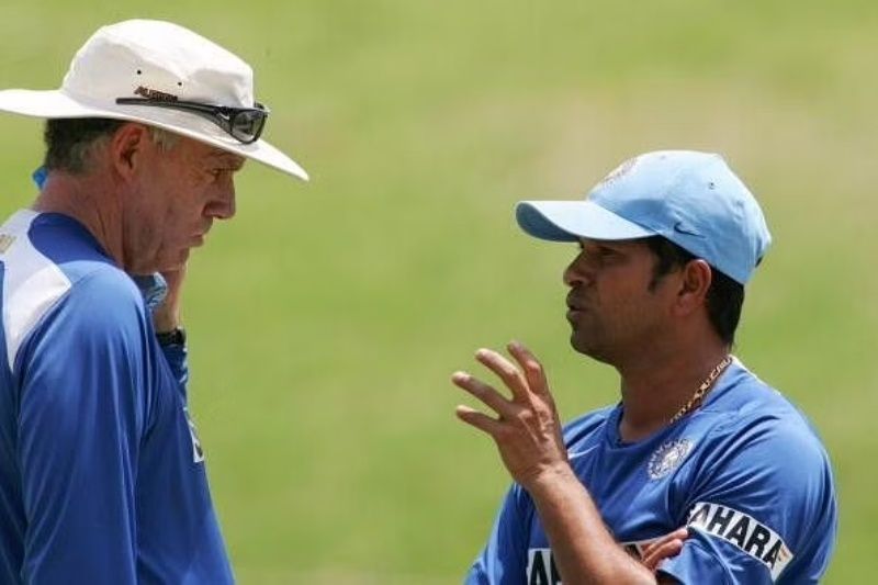 Greg Chappell (left) and Sachin Tendulkar.