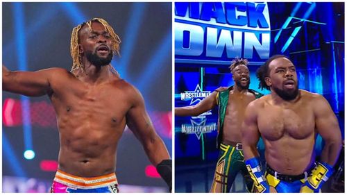 WWE's Kofi Kingston (L); The New Day's Xavier Woods and Kofi (R)