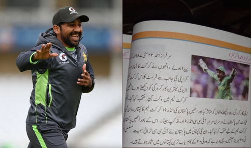 Sarfaraz Ahmed’s story has found its way to school books. Pics: Getty Images and Twitter