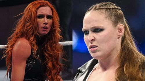 Becky Lynch (left); Ronda Rousey (right)