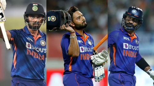 (L-R): KL Rahul, Rishabh Pant and Dinesh Karthik. (P.C.:BCCI)