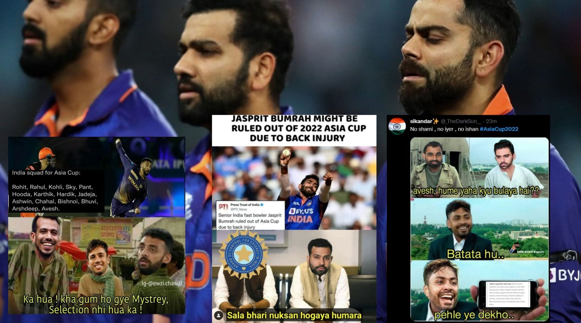 Top 10 funny memes after BCCI announces Team India squad for Asia Cup